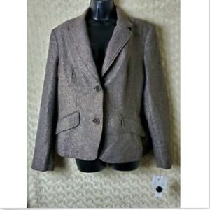 Liz Claiborne Blazer Size XL Gray Gold Long Sleeve